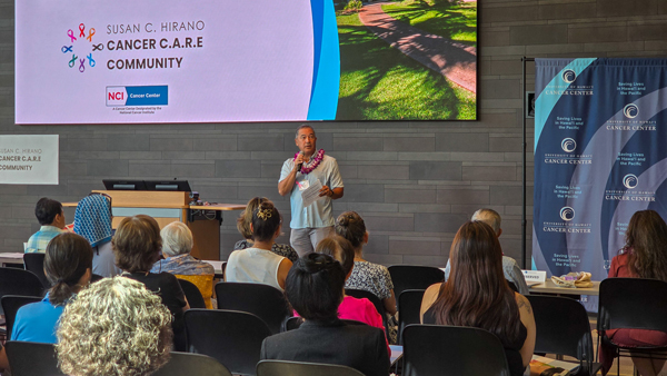 Peter Hirano speaking at the event